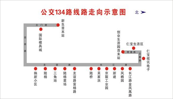 关于开通公交134路的通告